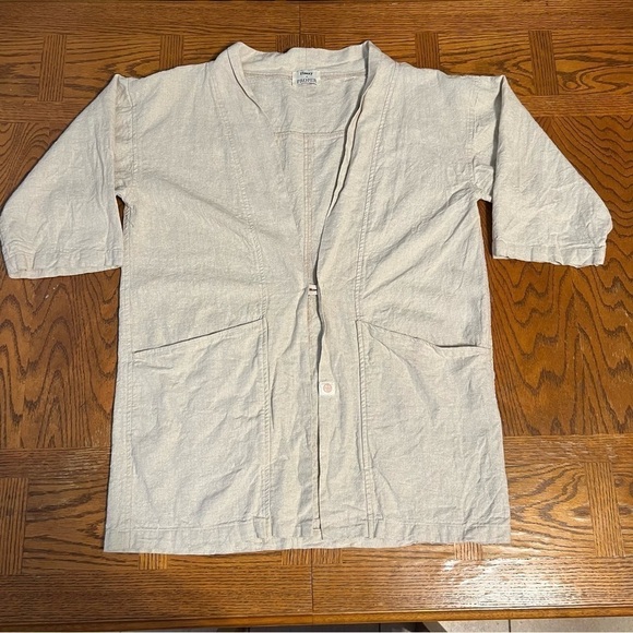 Finery x Proper Linen Blend Kimono Jacket Blazer Sz S Relaxed Fit Lagenlook - Picture 3 of 15